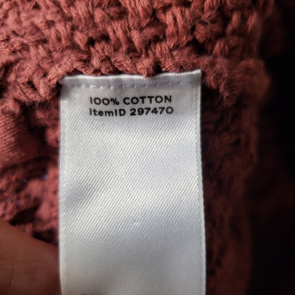 L.L. Bean Signature Cable Knit Sweater Women XS Mauve 100% Cotton Fishermen - Picture 7 of 8